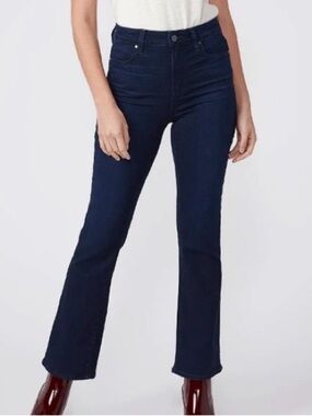 PAIGE BLACK CLAUDINE KICK FLARE FRAY HEM JEANS SZ 29